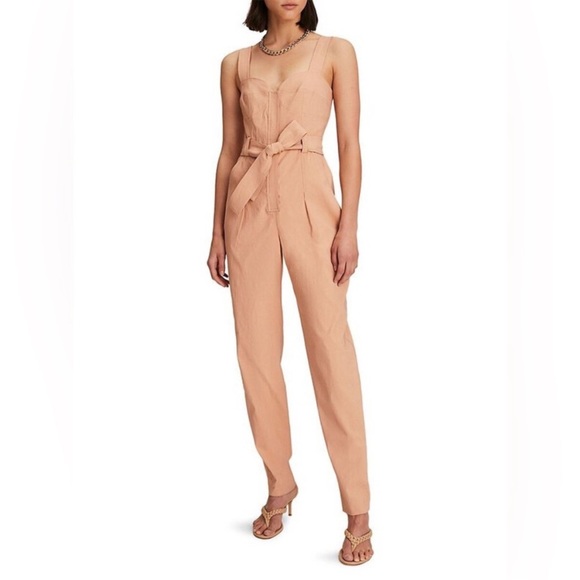 A.L.C. Cyprus Linen Jumpsuit Rose Ash 2 - Picture 2 of 9